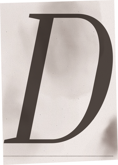 Retro cut out letter d