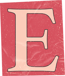 Vibrant Scanned Cutout Letter E