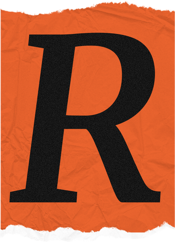 Magazine Letter R Cutout Paper Typography