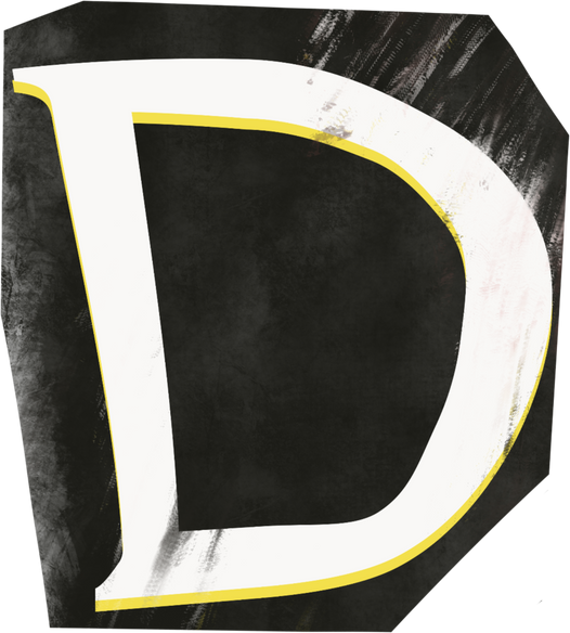 Cutout letter D